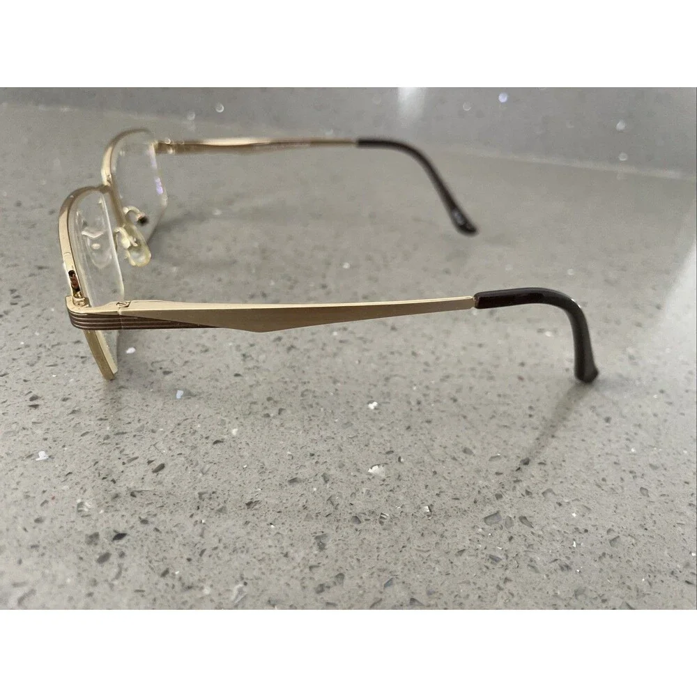 SUNFIRE EYEWEAR 54-16-145 S-8018 EYEGLASSES FRAMES ONLY gold rectangle full rim
